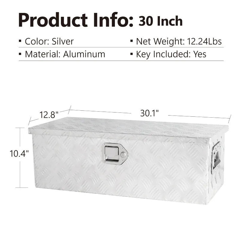 Black aluminium alloy 26-inch toolbox with T-casting construction for workshop tool storage