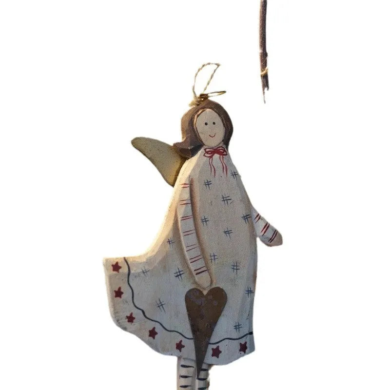 Hand-painted wooden carving pendant door plate with heart and letter designs in American country style