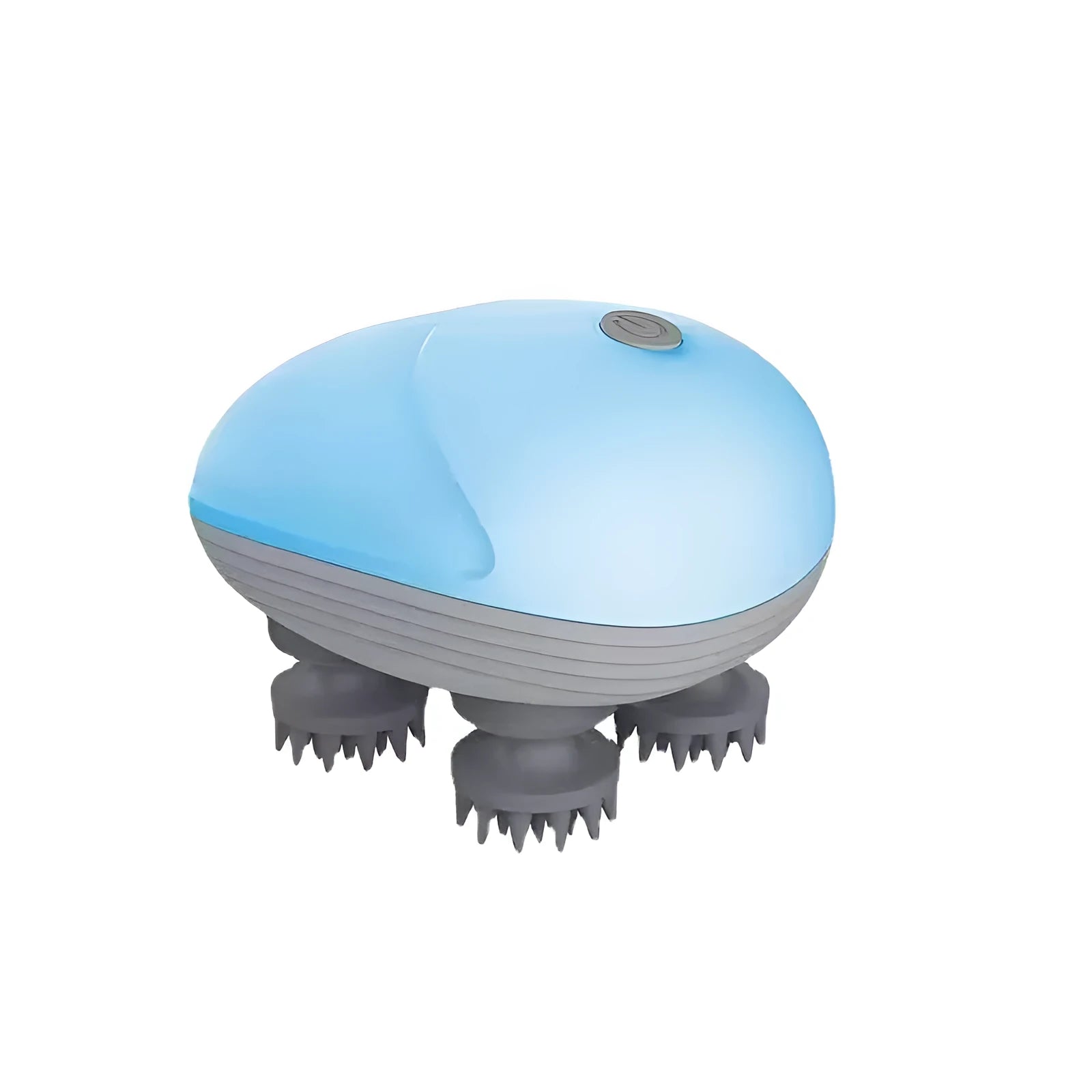 Blue electric pet massager with four rotating heads for cat and dog muscle relief