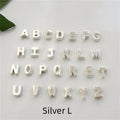 Gold and silver alloy peach heart shaped letter pendant for necklace