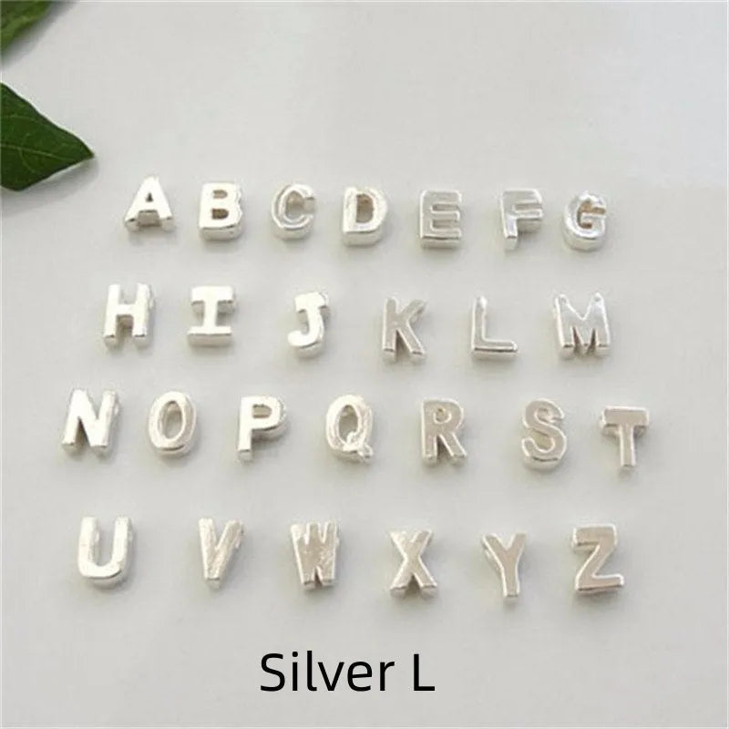 Gold and silver alloy peach heart shaped letter pendant for necklace
