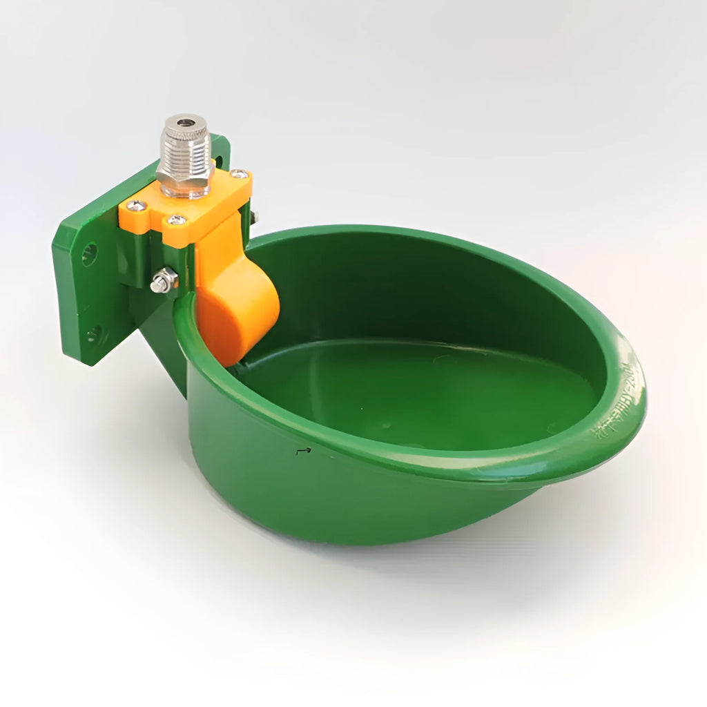 Green engineering plastic drinking bowl for sheep and pig farm use