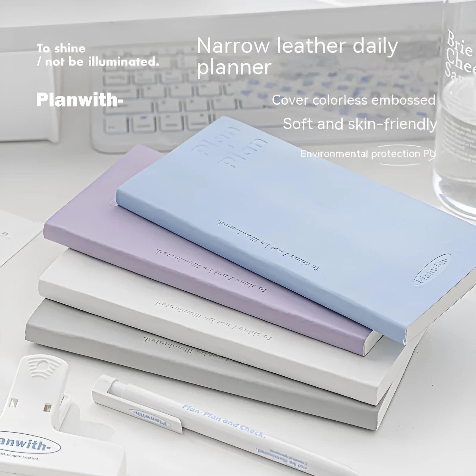 Embossed simple visual daily meter book notebook in multiple colour options.