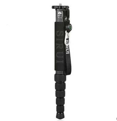 Black carbon fibre SLR camera monopod extended to 1540mm height