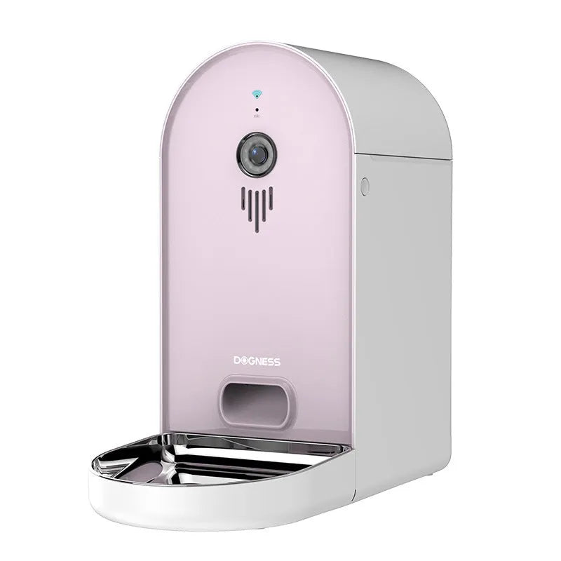 Smart automatic pet feeder with remote app monitoring in multiple colour options
