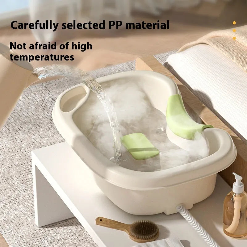 Home shampoo basin with neck pillow and water pump for use while lying down in bed