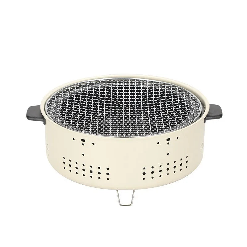 Indoor portable carbon tea cooking stove with charcoal unit and grill rack disk