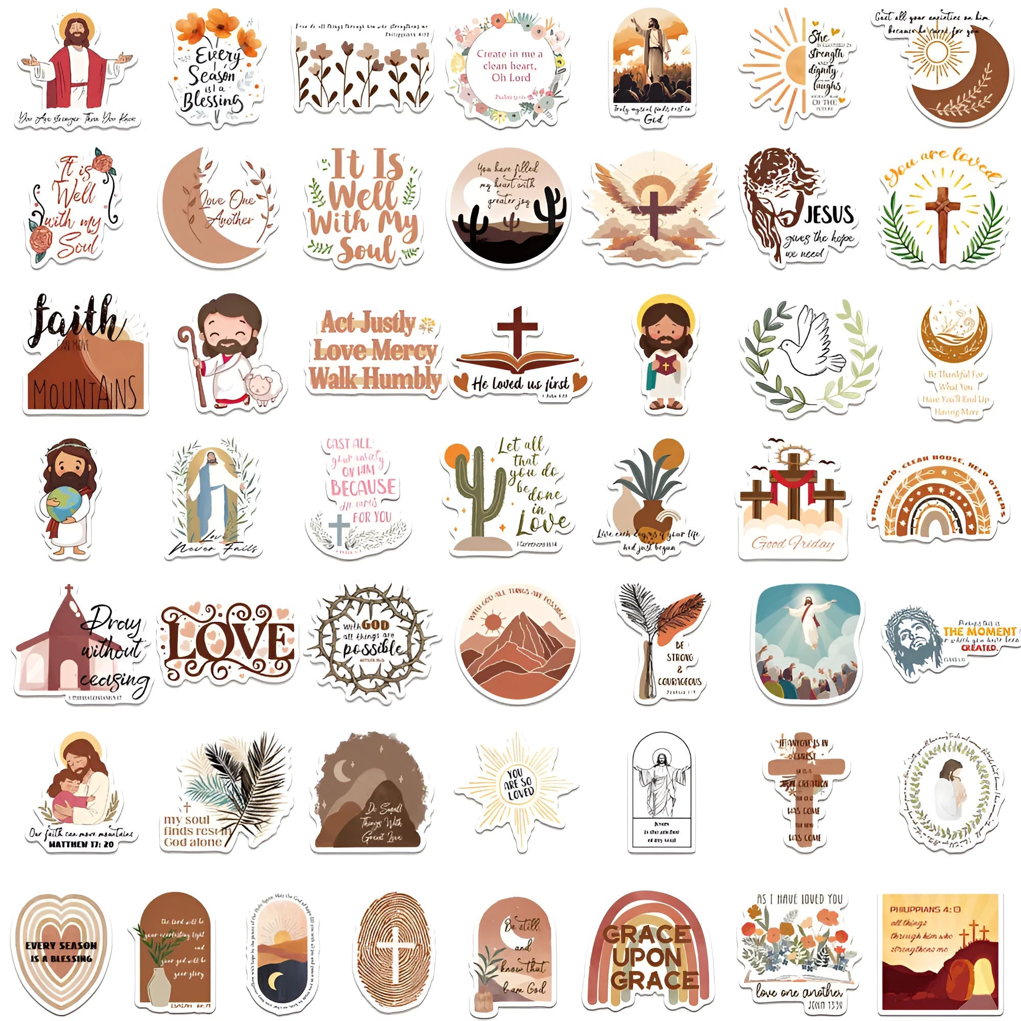 Pack of 50 colourful graffiti stickers with random printed patterns for wall decoration