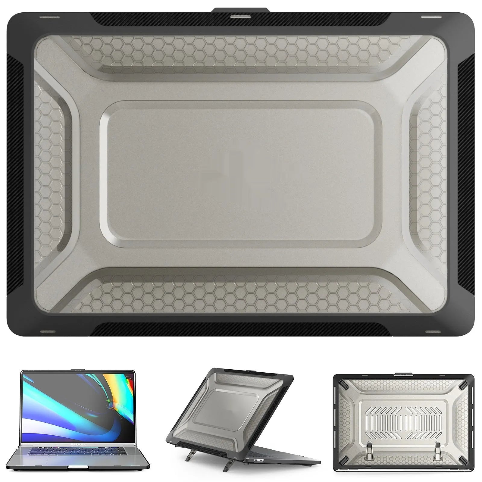 MacBook protective case shell in four colour options for Air and Pro laptop models