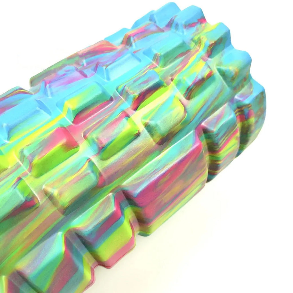 33cm camouflage pattern EVA foam roller in blue green yellow colour variant