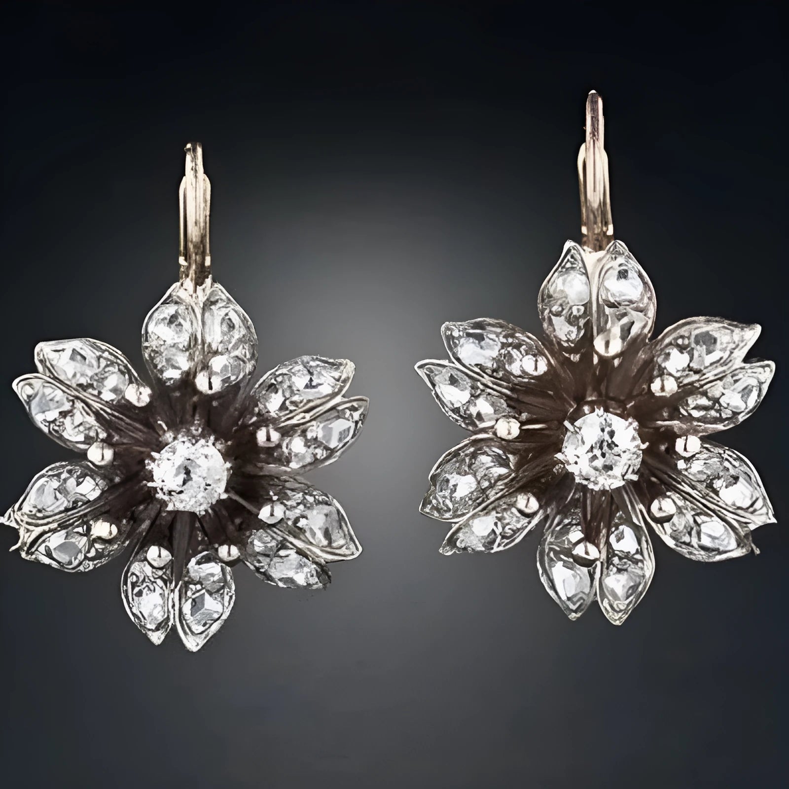 Silver retro fashion earrings for women with alloy construction and electroplated finish