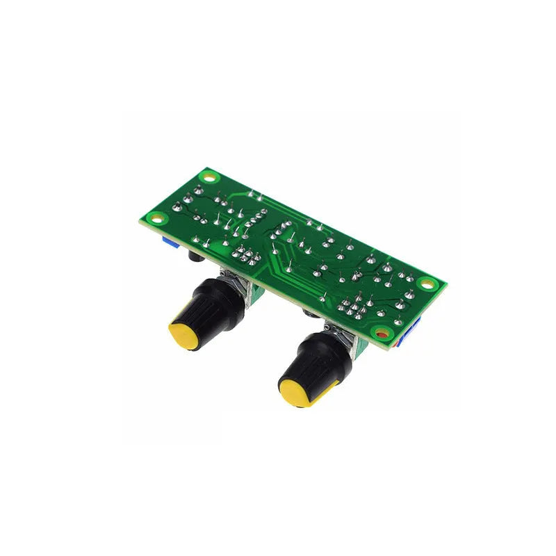 Single power supply 10-24V bass boost front board on FR-4 fibreglass PCB with mounting holes