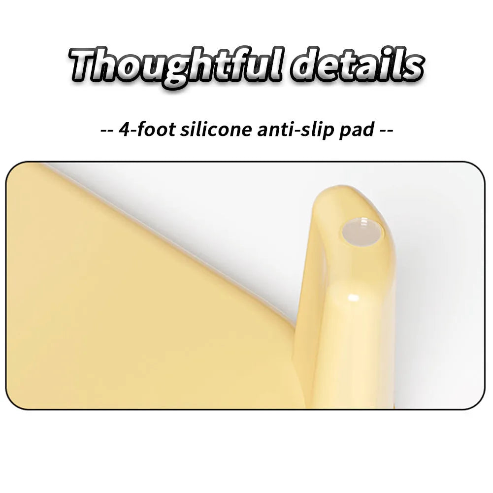 Large milk yellow cat litter mat with double-layer plastic construction and silicone anti-slip feet