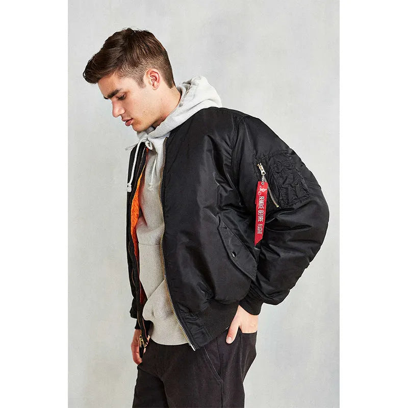 Men's American workwear style loose fit cotton-padded jacket in Army Green colour
