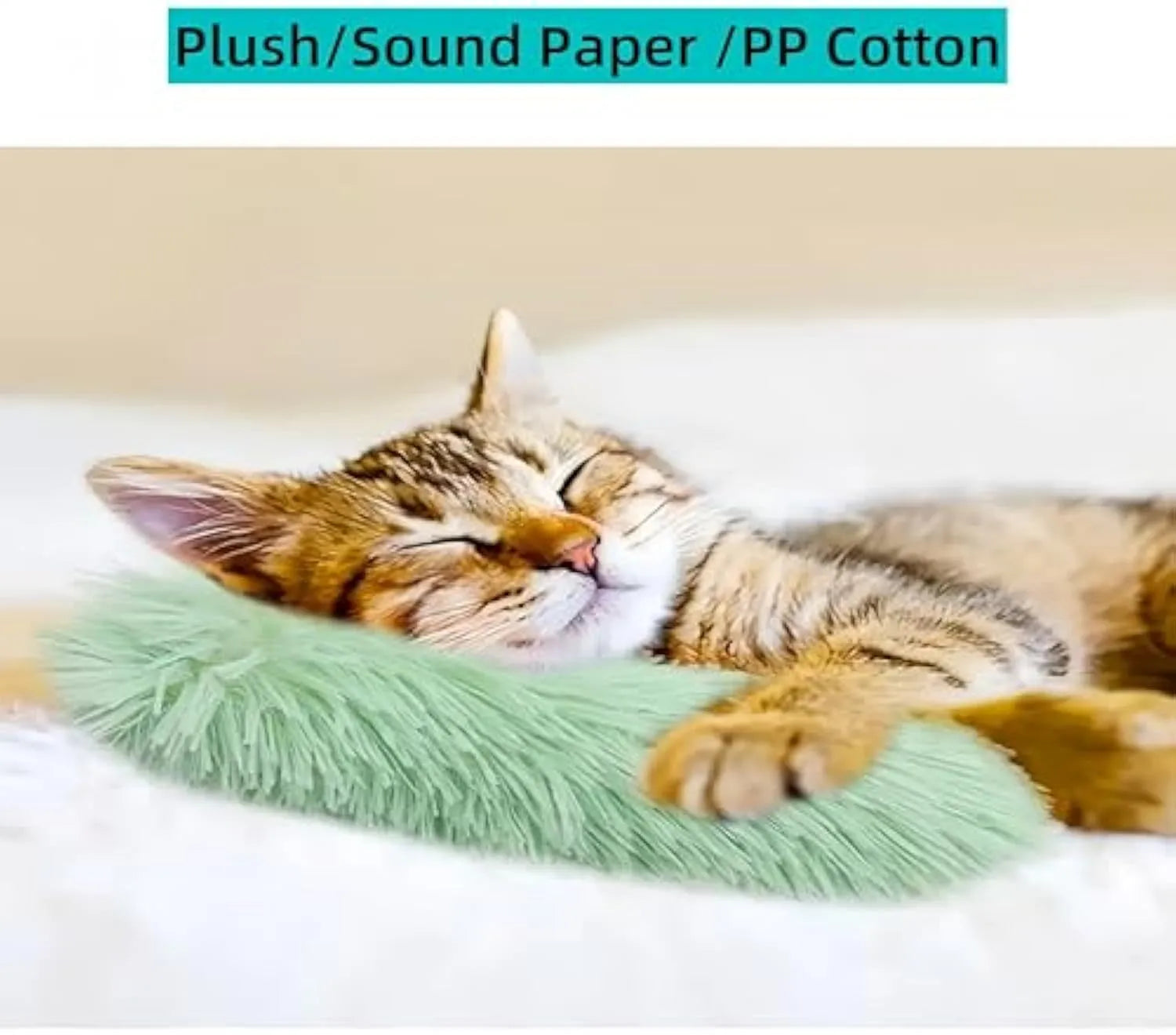 Interactive plush cat toy with crinkle sound and natural catnip filling in assorted colours