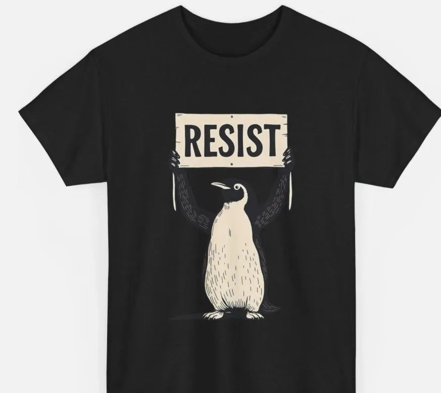 A loose-fit cotton short sleeve T-shirt on a hanger, shown in green, white, and black.