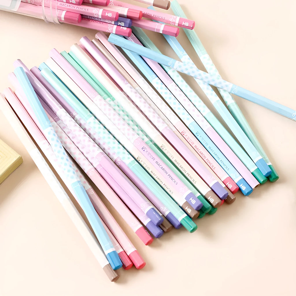 Basswood six-angle thermal transfer pencils in bulk 50-piece barrel packaging