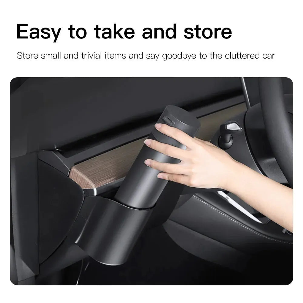 Plastic dashboard cup holder for left-hand drive Tesla Model 3 and Model Y cars