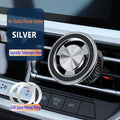Silver and black magnetic car air vent phone holder with snap-on clip