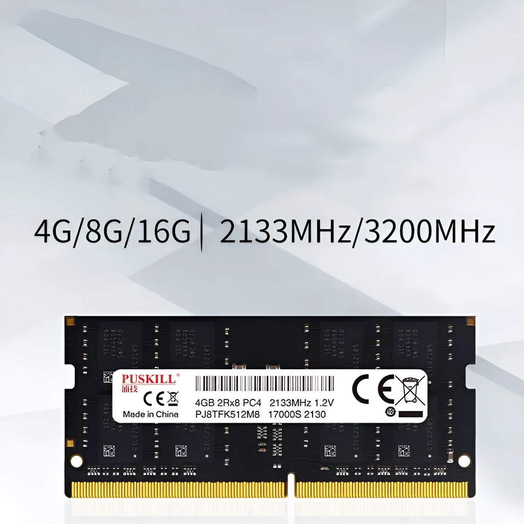 Single DDR4 laptop memory module (RAM bar) with 260-pin connector for notebook upgrades.