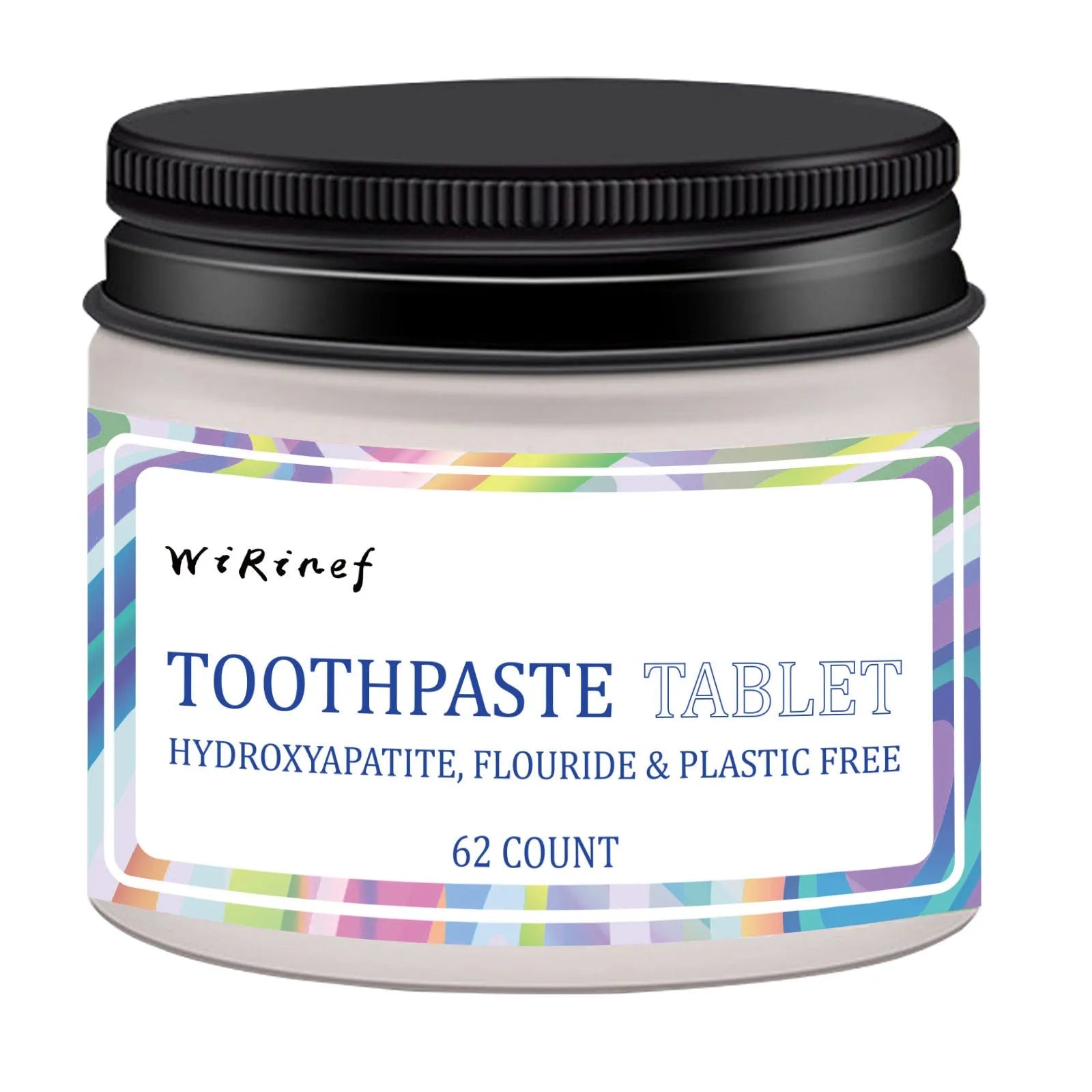Pack of 62 solid mint toothpaste tablets for portable chewing cleaning