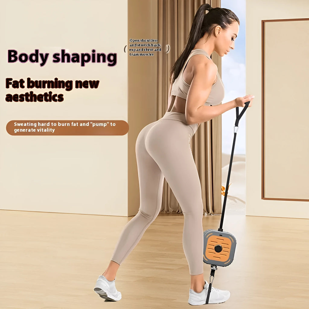 Adjustable power pump chest expander strength training equipment in orange and navy blue colours