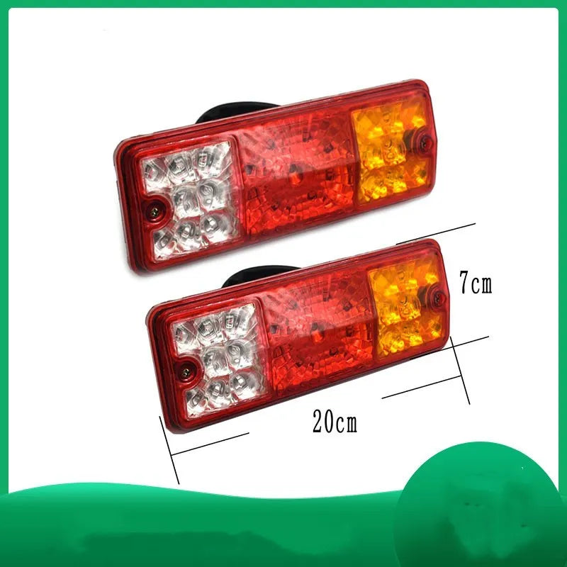 Black semi-closed taillight for tricycles with dual 12V and 48-60V voltage options.