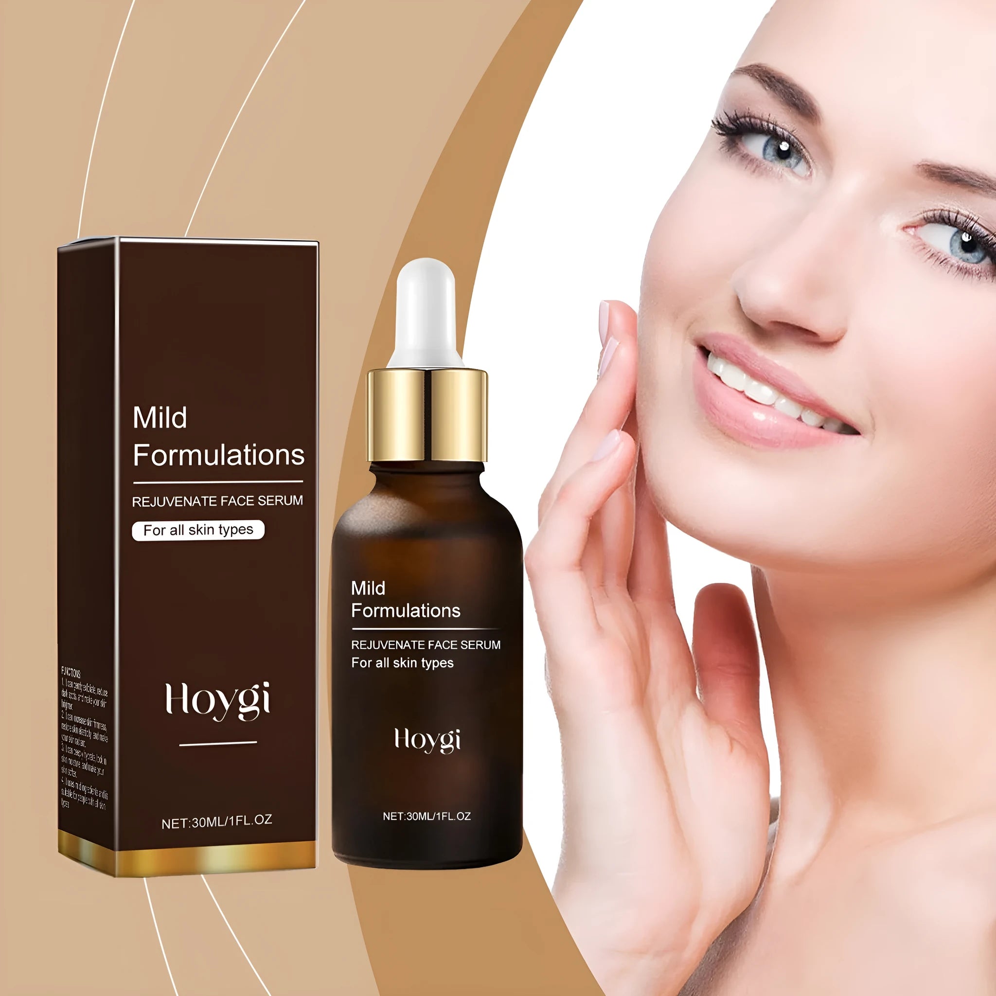 30ml bottle of facial skin care essence with arbutin, collagen, vitamin C, and hyaluronic acid.