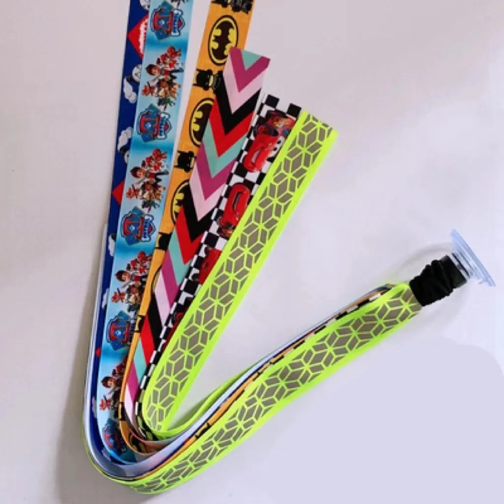 Decorative ribbon streamer for a child's ski or skating helmet in various colour options.