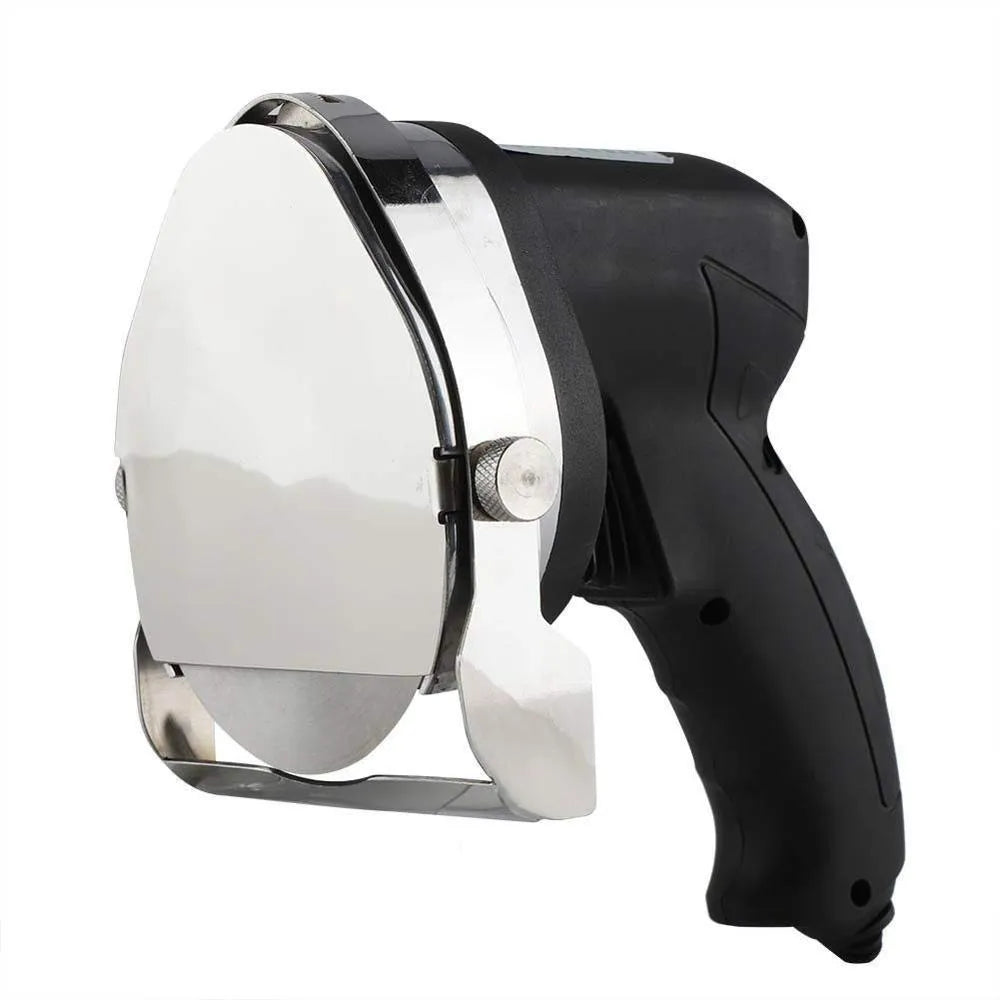Black electric meat cleaver appliance with adjustable blade for turkey barbecue machines