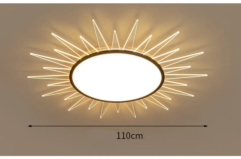 Round aluminium LED ceiling lamp with remote control dimming in multiple size options
