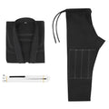 Brazilian jiu jitsu gi set showing cotton blend top and trousers in one of five available colours.