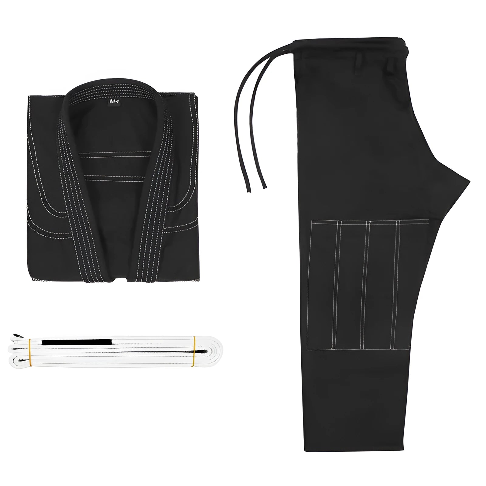 Brazilian jiu jitsu gi set showing cotton blend top and trousers in one of five available colours.