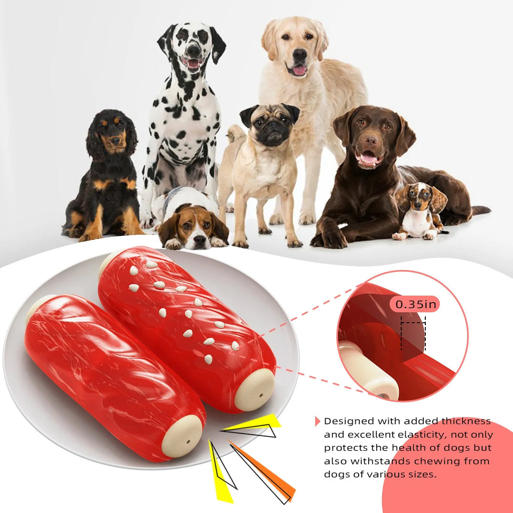 Primary colour plastic molar rod dog chew toy for teething and enrichment play