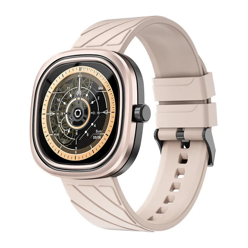 Fashion Bluetooth smart bracelet sports watch with silicone band on a wrist, showing the 1.32-inch screen.