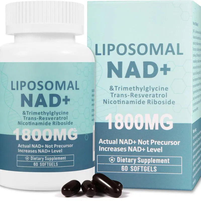 Bottle of Nicotinamide Mononucleotide NMN gel capsules dietary supplement.