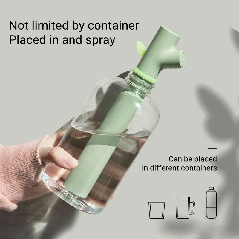Transparent portable USB humidifier with ultrasonic mist production on desk