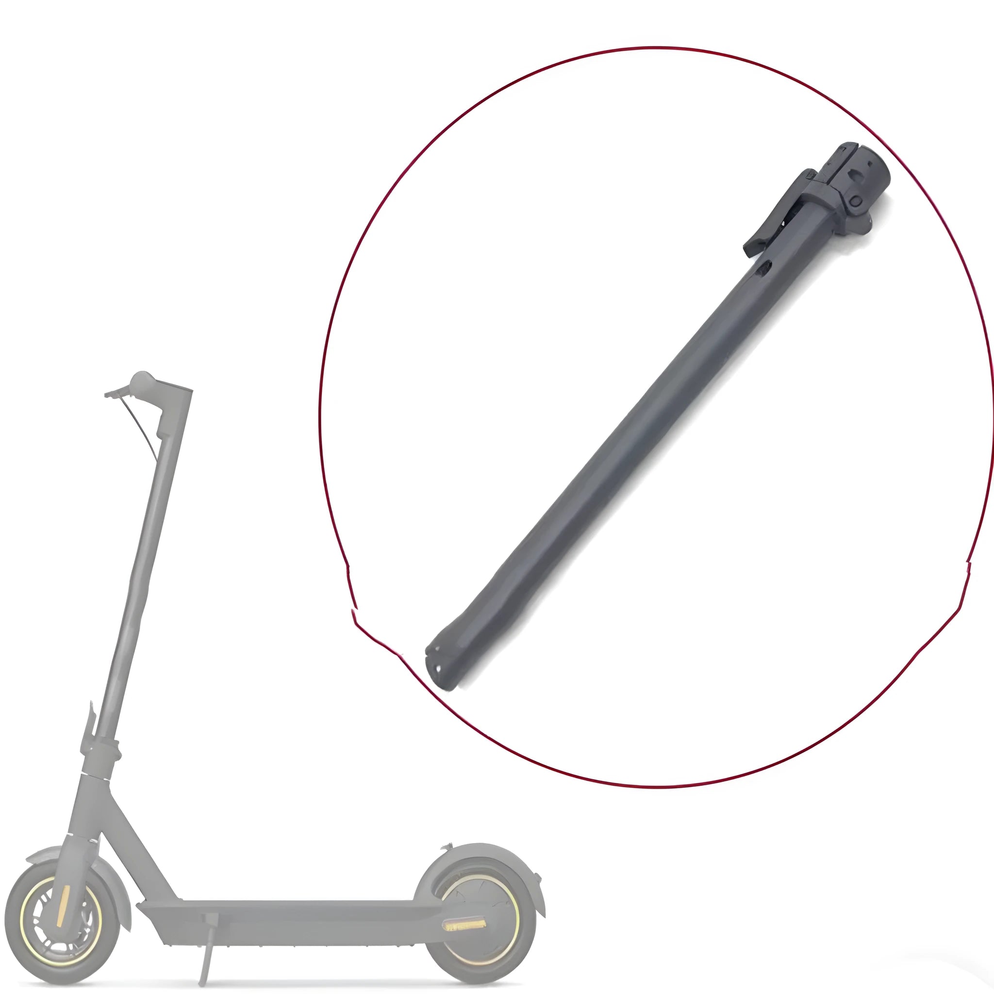 Black folding upright pole replacement part for Nanbo No. 9 electric scooter