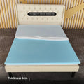 Thin gel memory cotton tatami mattress showing slow rebound texture on a wooden floor.
