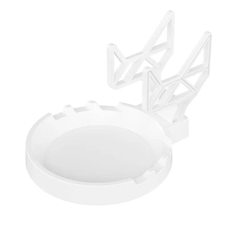 Black universal plastic wall hanger for game controllers with adhesive mounting and bracket upholstery.