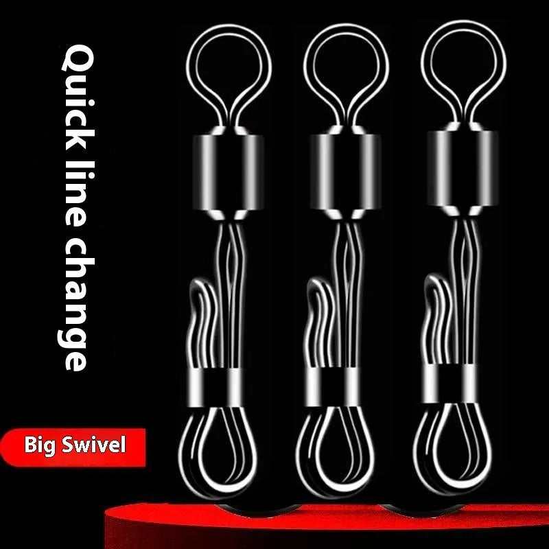 Brass quick change barrel swivel bearing for fishing tackle with 8-word ring