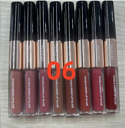 C-L021 double-head lip gloss with non-stick cup applicators in various colours