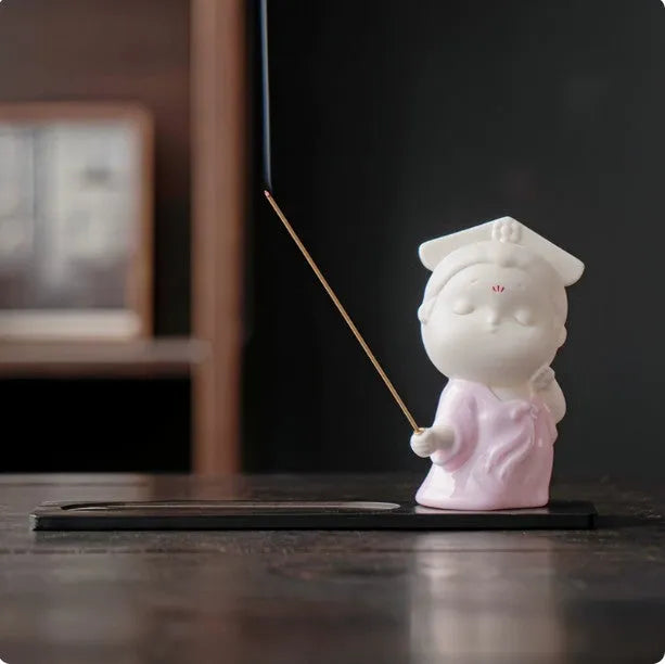 Ceramic female court attendant incense burner decoration in cute fresh style ornament