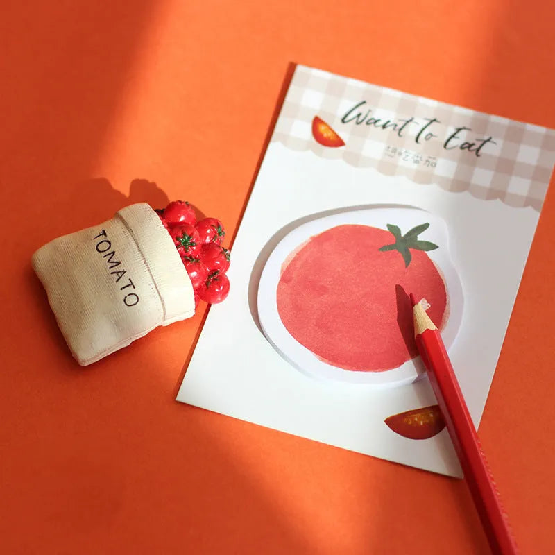 Food Bread Handbook pocket notepad with 30 sheets, 80g paper, backing card, in Bread01, Bread02, Tomato, or Yogurt colour.