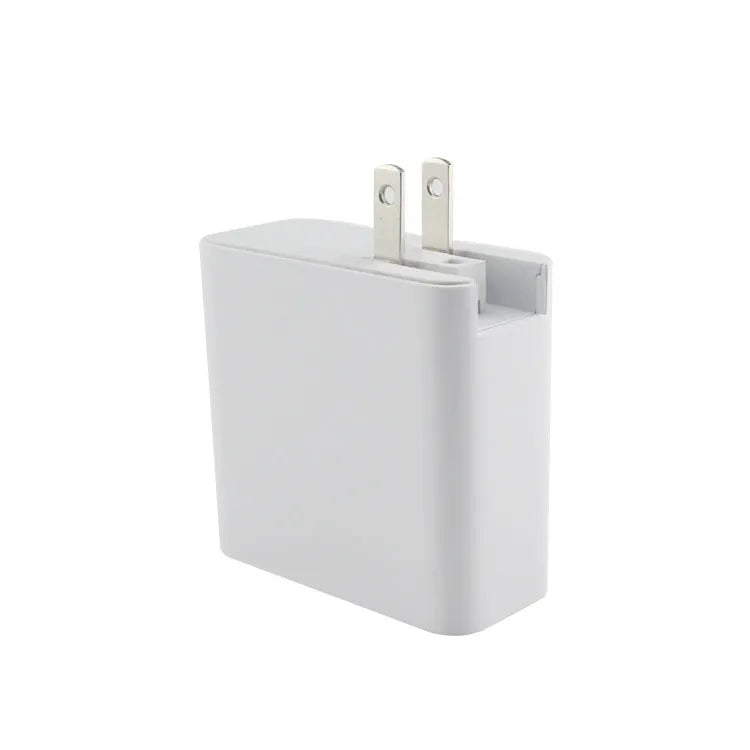 Black 48W four-port USB-C desktop charger with UK plug on a white background.