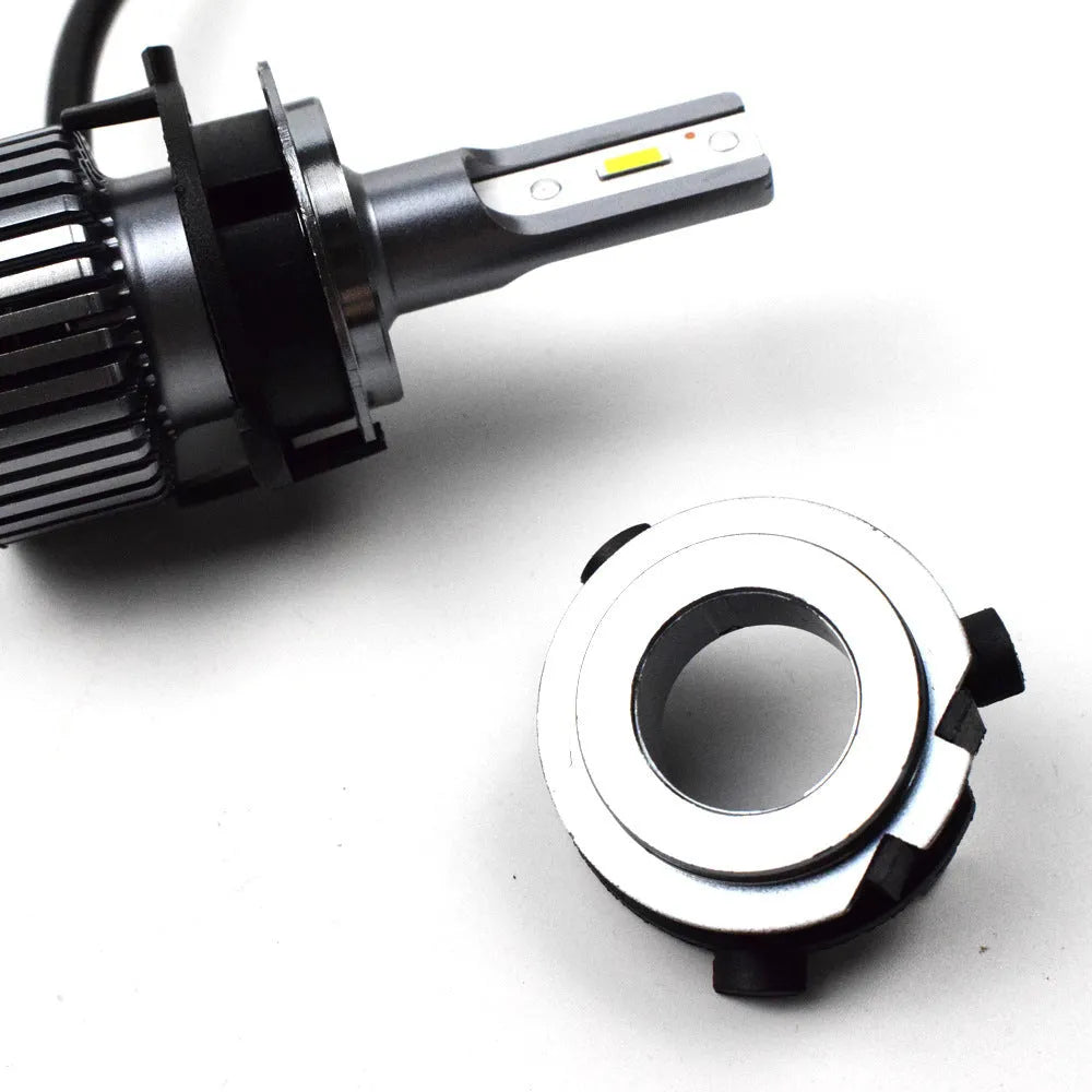 Black ABS plastic car LED headlight card holder for compatible vehicle models.