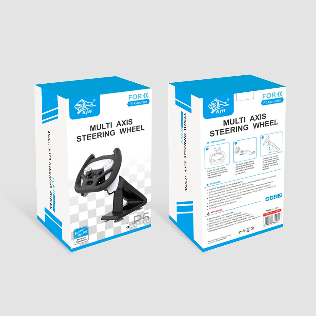 Black gamepad steering wheel bracket with suction cup base holding mobile phone