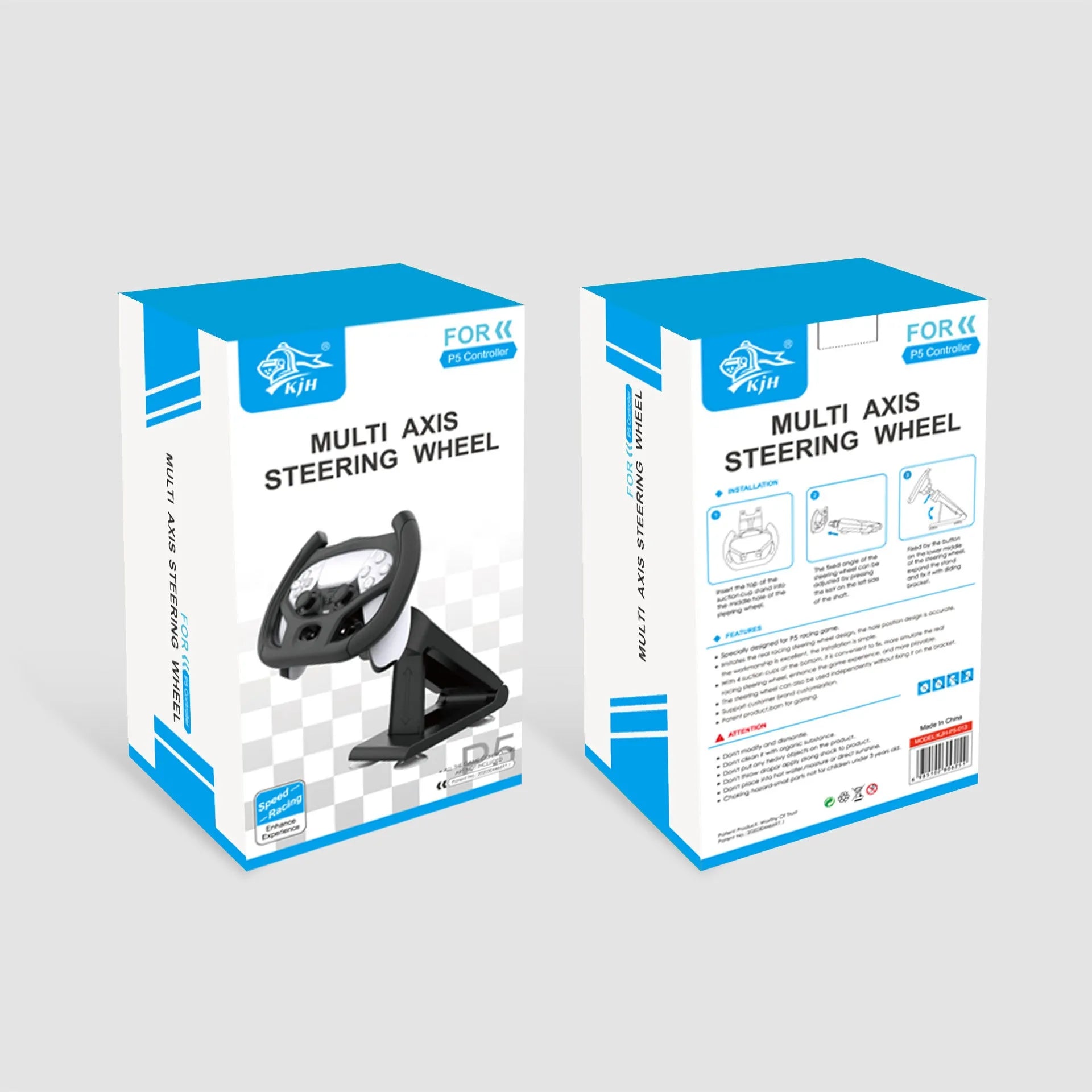 Black gamepad steering wheel bracket with suction cup base holding mobile phone