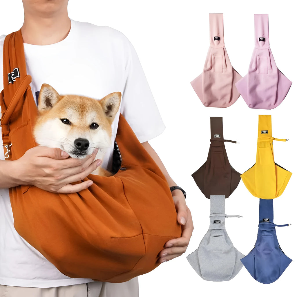 Folding cat messenger backpack with mesh windows, shown in a choice of colours including blue and grey.