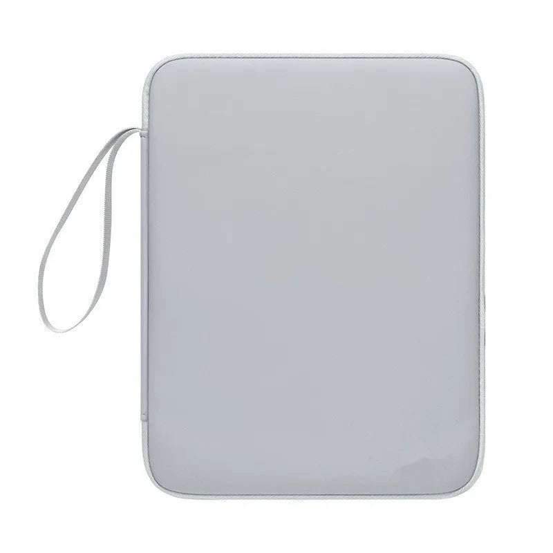 Imitation leather tablet protective case in light grey, black, pink, and sky blue colours for 10.9 inch and 12.9 inch tablets.